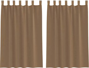 vidaXL 2 db világosbarna fátyolfüggönyök hurokkal 140x175 cm