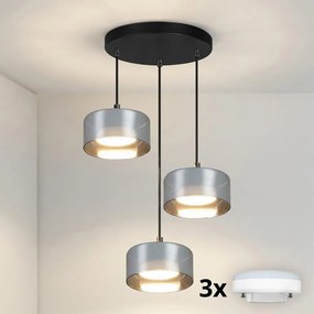BRILAGI - LED RGB dimmelhető csillár AURA LUX 3xGX53/14W/230V Tuya Wi‑Fi fekete/füstszínű