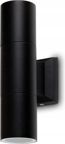 Fali Lámpa Modern Kültéri Homlokzati Fém IP54 2 x GU10 Fekete