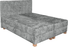 Largo kontinentális ágy ágyneműtartóval és beépített matraccal szürke 160x200 cm