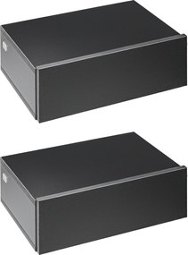 HOMCOM 2 db F floating éjjeliszekrény 1 fiókkal, falra szerelhető, 40x30x15 cm, fekete | Aosom