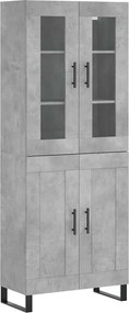 vidaXL betonszürke szerelt fa magasszekrény 69,5 x 34 x 180 cm