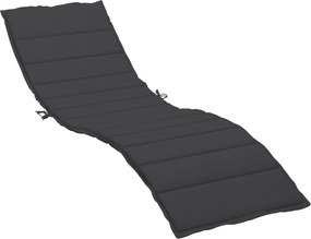 vidaXL fekete oxford szövet napozóágy párna 200 x 50 x 3 cm