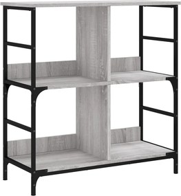 vidaXL szürke sonoma színű szerelt fa könyvespolc 78,5 x 33 x 82 cm