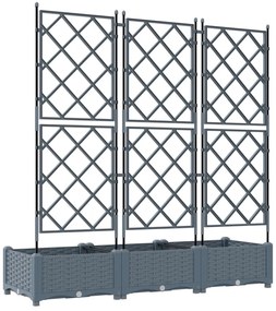 Trellis Cserép 3 db Világosszürke 120x40x125.5 cm