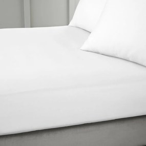 Fehér gumis pamut-szatén lepedő 185x200 cm Cotton Sateen – Bianca
