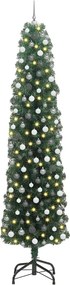 vidaXL Mű karácsonyfa 300 LED-del Zöld 240 cm PVC, acél és műanyag