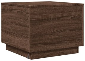 barna tölgyszínű dohányzóasztal LED-lámpákkal 50 x 50 x 40 cm