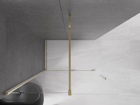 Mexen Velar, nyílásba tolóajtó Walk-In 140 cm, 8 mm átlátszó üveg, arany fényes, 871-140-000-03-50