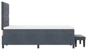 Box Spring Ágy Matraccal &amp; Pad Sötétszürke 120x190 cm Bársony