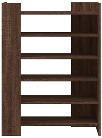 barna tölgyszínű szerelt fa cipősszekrény 74,5 x 37,5 x 100 cm