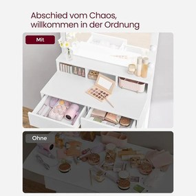 Fésülködőasztal, pipereasztal 9 LED izzóval, fehér