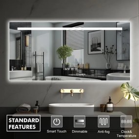 IREDA Fürdőszobatükör LED világítással  80 x 60 cm