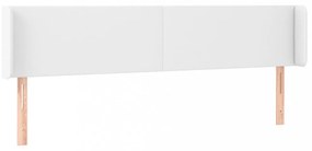 fehér műbőr szárnyas fejtámla 203x16x78/88 cm