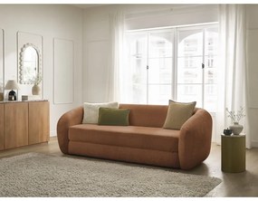 Téglavörös zsenília kinyitható kanapé 228 cm Neyo – Bobochic Paris