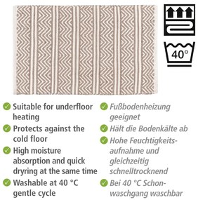 Bézs textil fürdőszobai kilépő 50x80 cm Shaki – Wenko