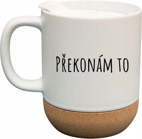 Fehér Bögre Fedéllel És Parafa Aljjal Ajándék PřEKONÁM