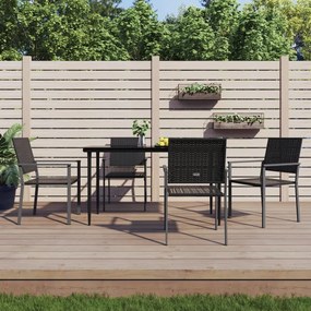 vidaXL 4 db fekete polyrattan kerti szék párnával 54x62,5x89 cm