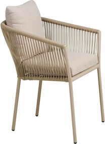 Bézs fém-párnázott kerti szék Salerno – House Nordic