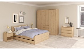 Natúr színű ágy alatti fiók szett 2 db-os 90x190-140x190 cm Naia – Tvilum