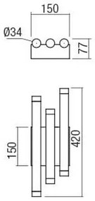 Redo 01-2037 - LED Fali lámpa MADISON 6xLED/4W/230V réz