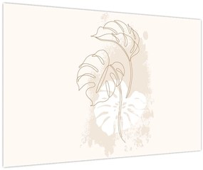 Kép - Line art monstera N⁰1 (90x60 cm)