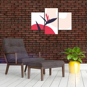 Kép - Rózsaszín virágos absztrakció N⁰1 (90x60 cm)