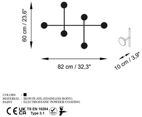 Fekete fém fali fogas Dama – Kalune Design