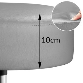Casaria OXANA lábtartós görgős puff, Ø35cm, szürke