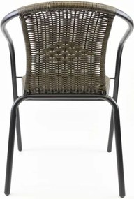 Kerti szék garnitúra egymásba rakható sötétszürke 4 db