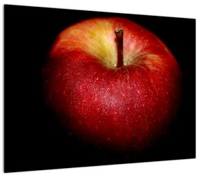 Az alma képe és a fekete háttér (üvegen) (70x50 cm)