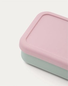 Rózsaszín-türkiz szilikon gyerek uzsonnás doboz Lili – Kave Home