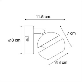 Modern spotlámpa 1-es fekete aranyszínű belsővel - Buell Deluxe