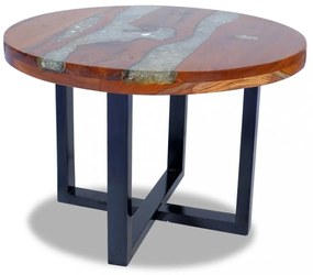 60 cm gyantázott tíkfa dohányzóasztal