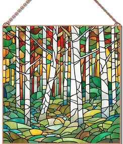 Stained-Glass-Forest-3 üvegkép, falikép