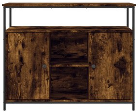 füstös tölgy színű szerelt fa tálalószekrény 100 x 35 x 80 cm