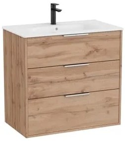 Fürdőszobai szekrény mosdóval Roca Optica 80x75,7x45,5 cm tölgy OPT803ZO