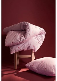 Rózsaszín egyszemélyes pamut-perkál ágyneműhuzat 140x200 cm Daisy – JUNA