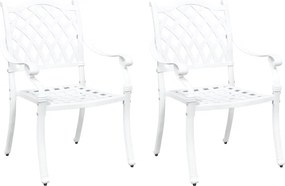 vidaXL Kerti Szék 2 pcs Fehér 56 x 55 x 92.5cm Alumínium