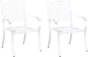 vidaXL Kerti Szék 2 pcs Fehér 56 x 55 x 92.5cm Alumínium
