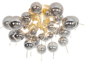 Design mennyezeti lámpa sárgarézzel és füstüveggel 4-lámpás - Explode
