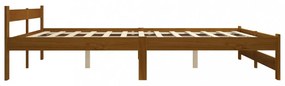 mézbarna tömör fenyőfa ágykeret matrac nélkül 200 x 200 cm