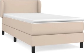 vidaXL cappuccino színű műbőr rugós ágy matraccal 90 x 190 cm