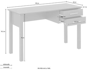 Íróasztal 50x120 cm Marion - Støraa