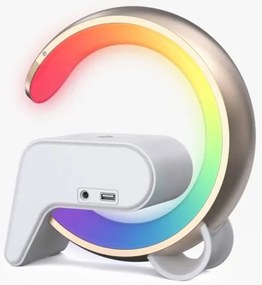 Immax 08986L-LED RGB Dimmelhető lámpa ébresztőórával és Qi töltéssel 30W/230V arany