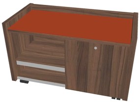 Verno mobil konténer 100 x 50 cm üveggel, bal, dió / narancs
