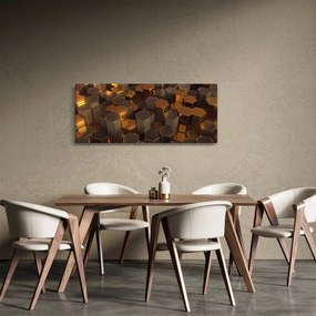 Kép - bronz hatszögek (120x50 cm)