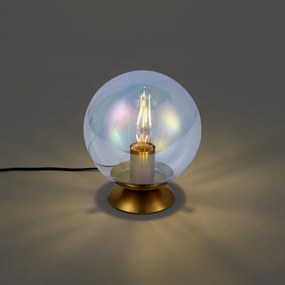 Art Deco asztali lámpa sárgaréz szivárványos füstüveggel - Pallon