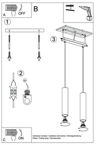 Sollux SL.0328 - Csillár zsinóron LAGOS 2 2xGU10/10W/230V fekete