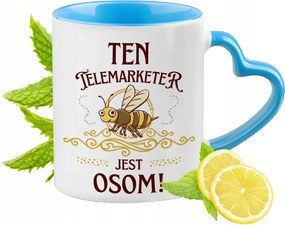 Telemarketingeseknek Kék bögre szív alakú füllel Ajándék